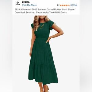 Chic Forest Green Midi Dress